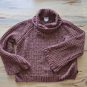 ARULA Brown Cowl Neck Sweater with Chunky Knit